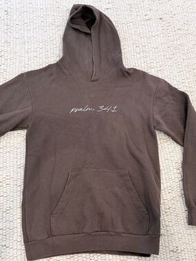 ‘Psalm 34:1’ Brown Hoodie